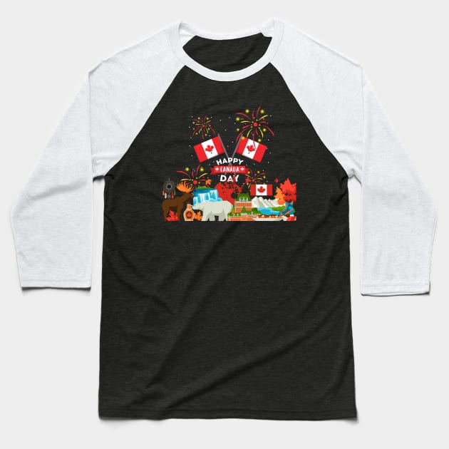 canada day Baseball T-Shirt by MeKong